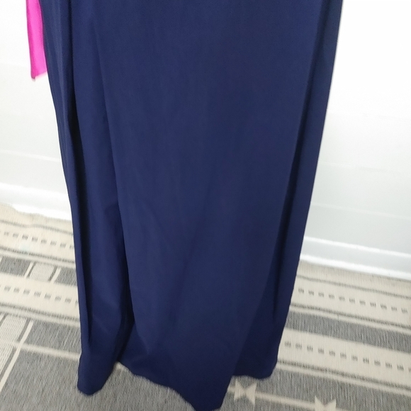 Eliza J Blue Sheen Button Down Maxi Dress Size 10 - Picture 8 of 14